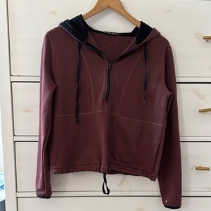 Thrive Societe Cropped 1/2 Zip Cinched Hoodie